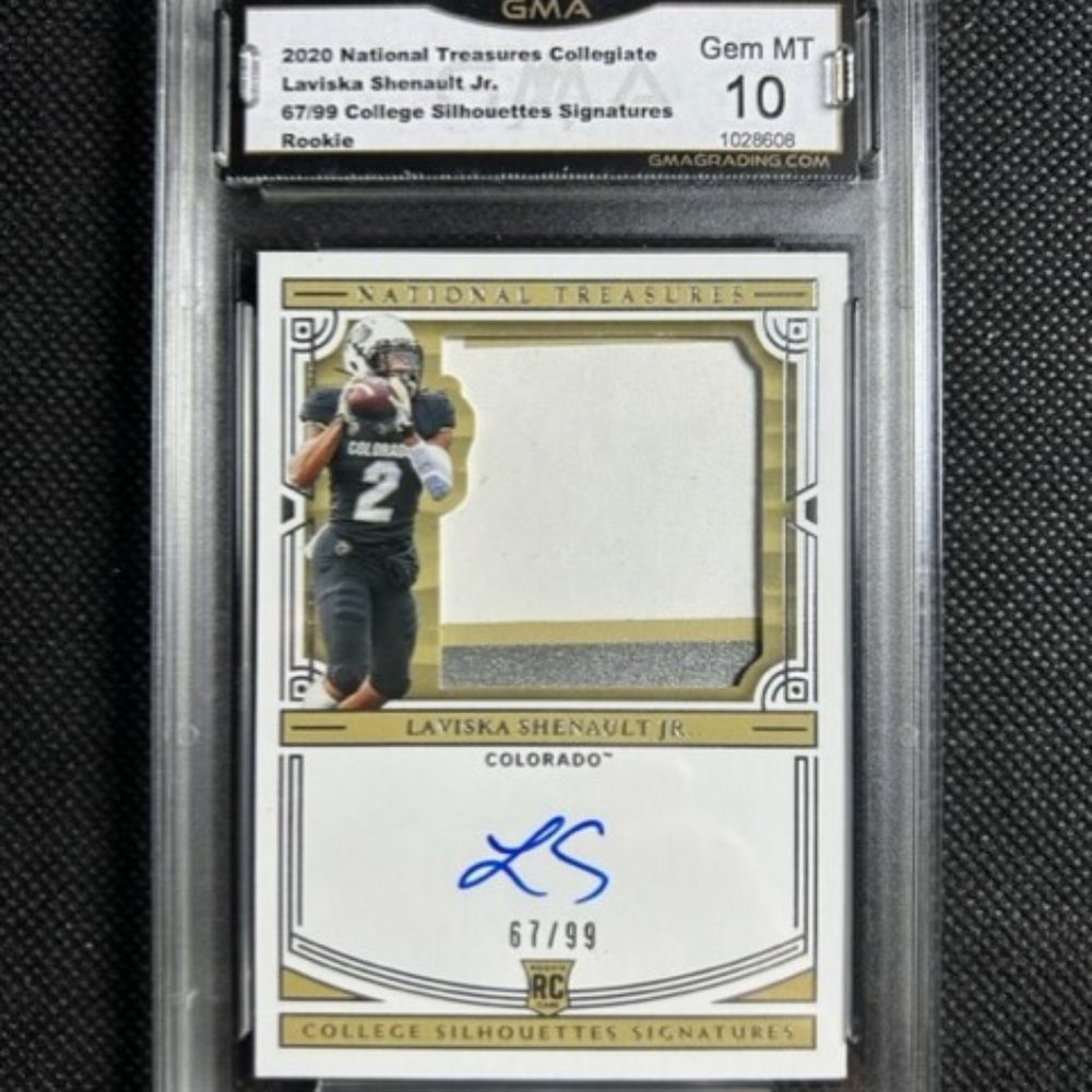 2020 Panini National Treasures Laviska Shenault Patch Auto /99 RC Rookie GMA 10